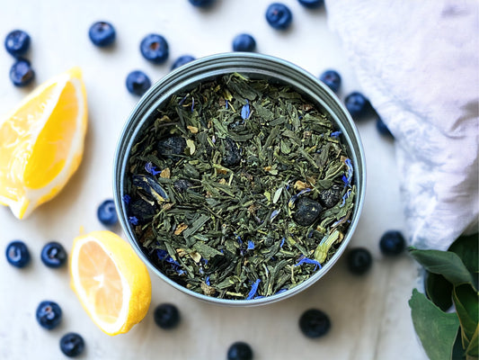 Lemon Blueberry Green Tea Blend "Azure Sky" Iced Blend Color-Changing Loose Leaf Tea